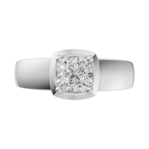 Load image 1 in gallery view. cushion-14k white gold|cushion-18k white gold|cushion-platinum