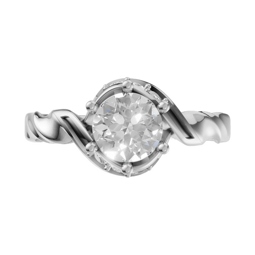 Load image 1 in gallery view. round-14k white gold|round-18k white gold|round-platinum