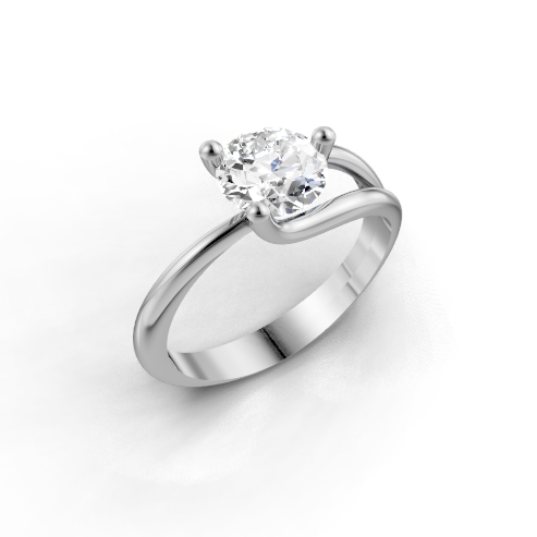 Load image 1 in gallery view. round-14k white gold|round-18k white gold|round-platinum