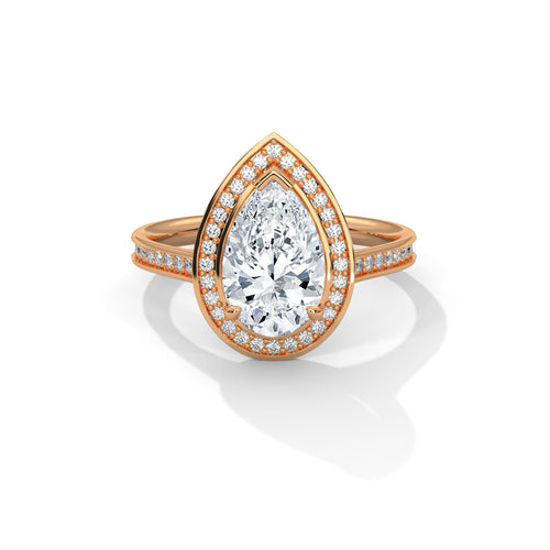 Load image 1 in gallery view. pear-14k rose gold|pear-18k rose gold
