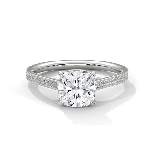 Load image 1 in gallery view. cushion-14k white gold|cushion-18k white gold|cushion-platinum