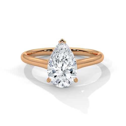 Load image 1 in gallery view. pear-14k rose gold|pear-18k rose gold