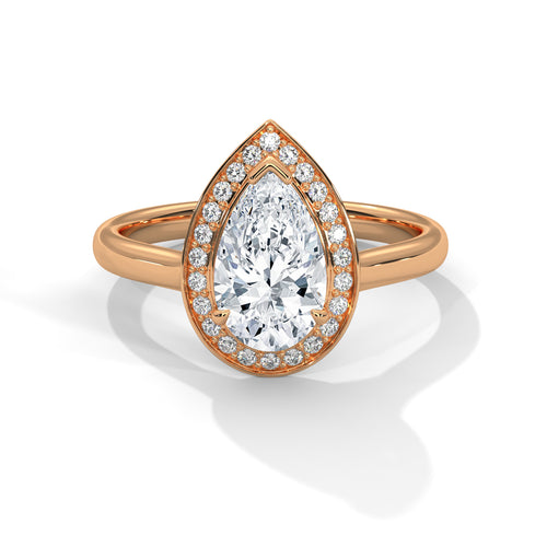 Load image 1 in gallery view. pear-14k rose gold|pear-18k rose gold