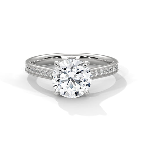 Load image 1 in gallery view. round-14k white gold|round-18k white gold|round-platinum