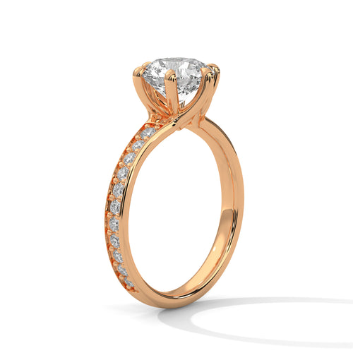 Load image 1 in gallery view. round-14k rose gold|round-18k rose gold