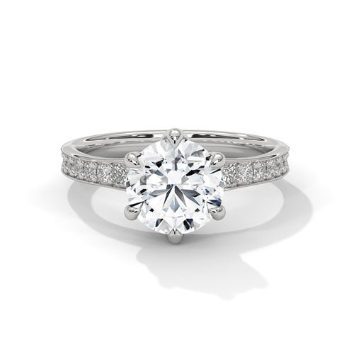 Load image 1 in gallery view. round-14k white gold|round-18k white gold|round-platinum