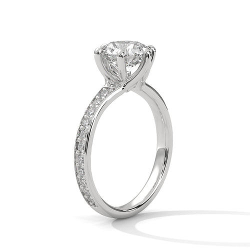Load image 1 in gallery view. round-14k white gold|round-18k white gold|round-platinum