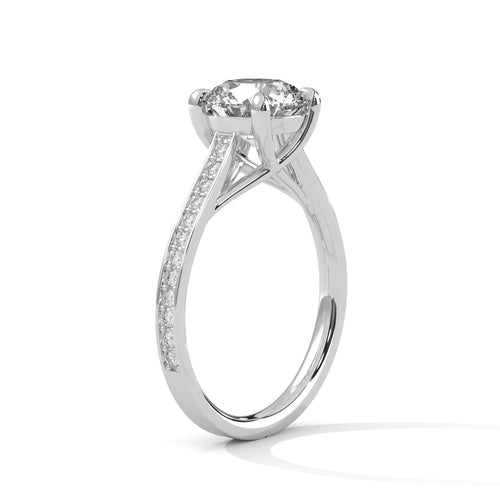 Load image 1 in gallery view. round-14k white gold|round-18k white gold|round-platinum
