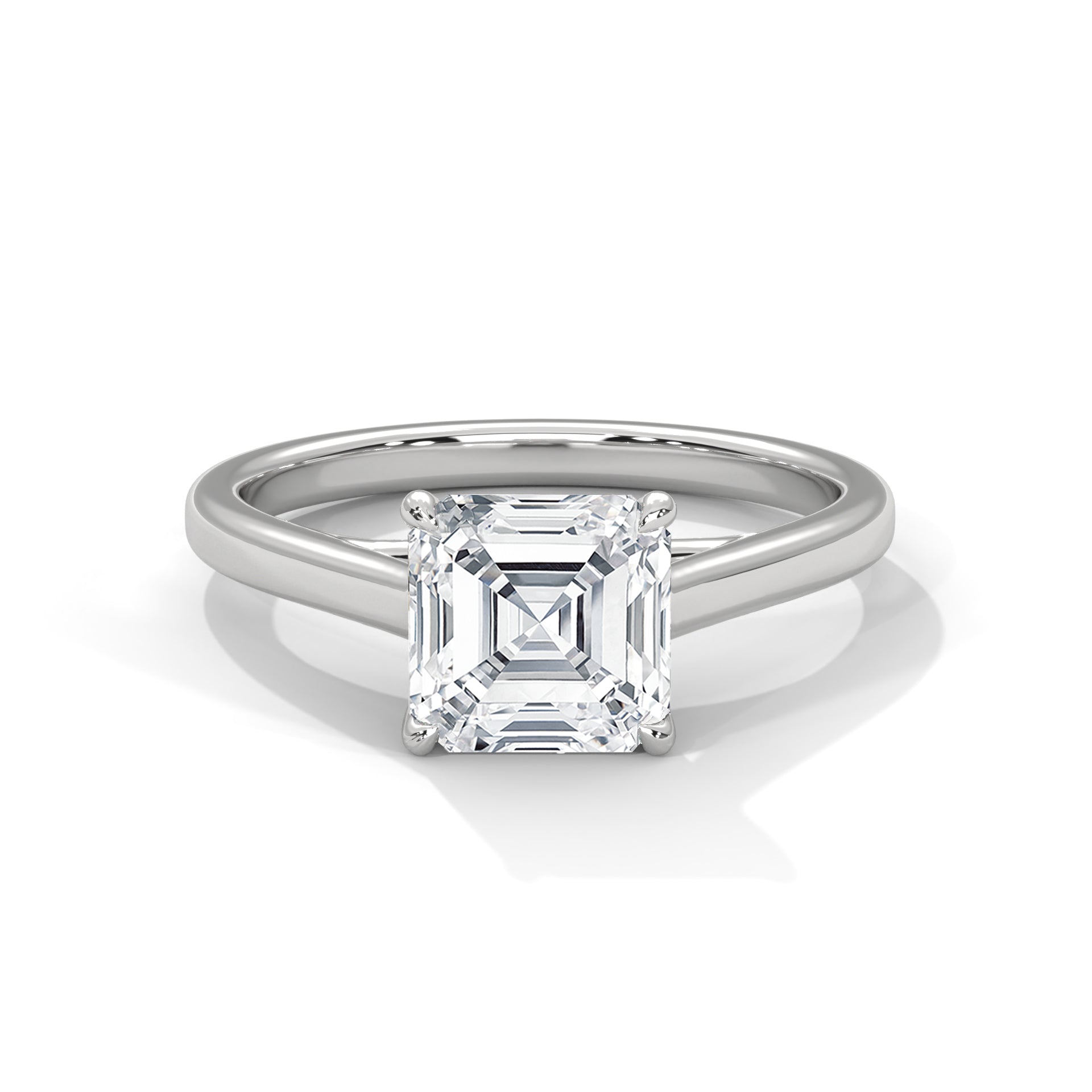asscher-14k white gold|asscher-18k white gold|asscher-platinum