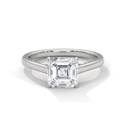 Load image 1 in gallery view. asscher-14k white gold|asscher-18k white gold|asscher-platinum