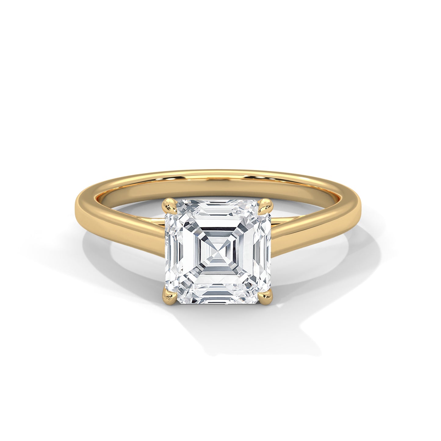 asscher-14k yellow gold|asscher-18k yellow gold