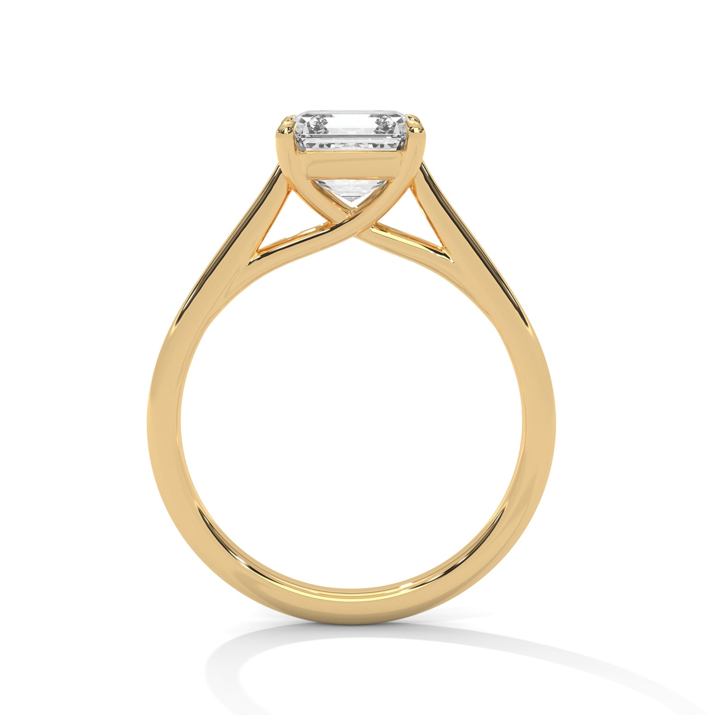 asscher-14k yellow gold|asscher-18k yellow gold