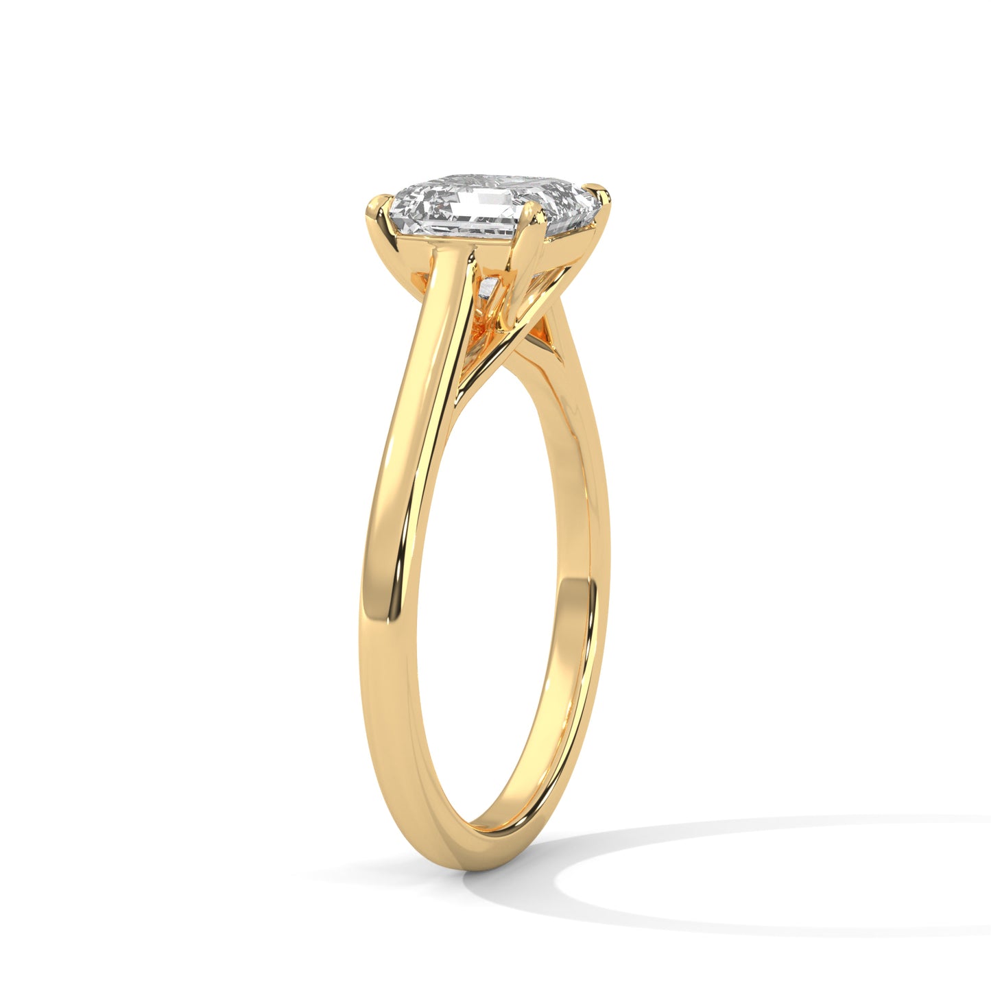 asscher-14k yellow gold|asscher-18k yellow gold
