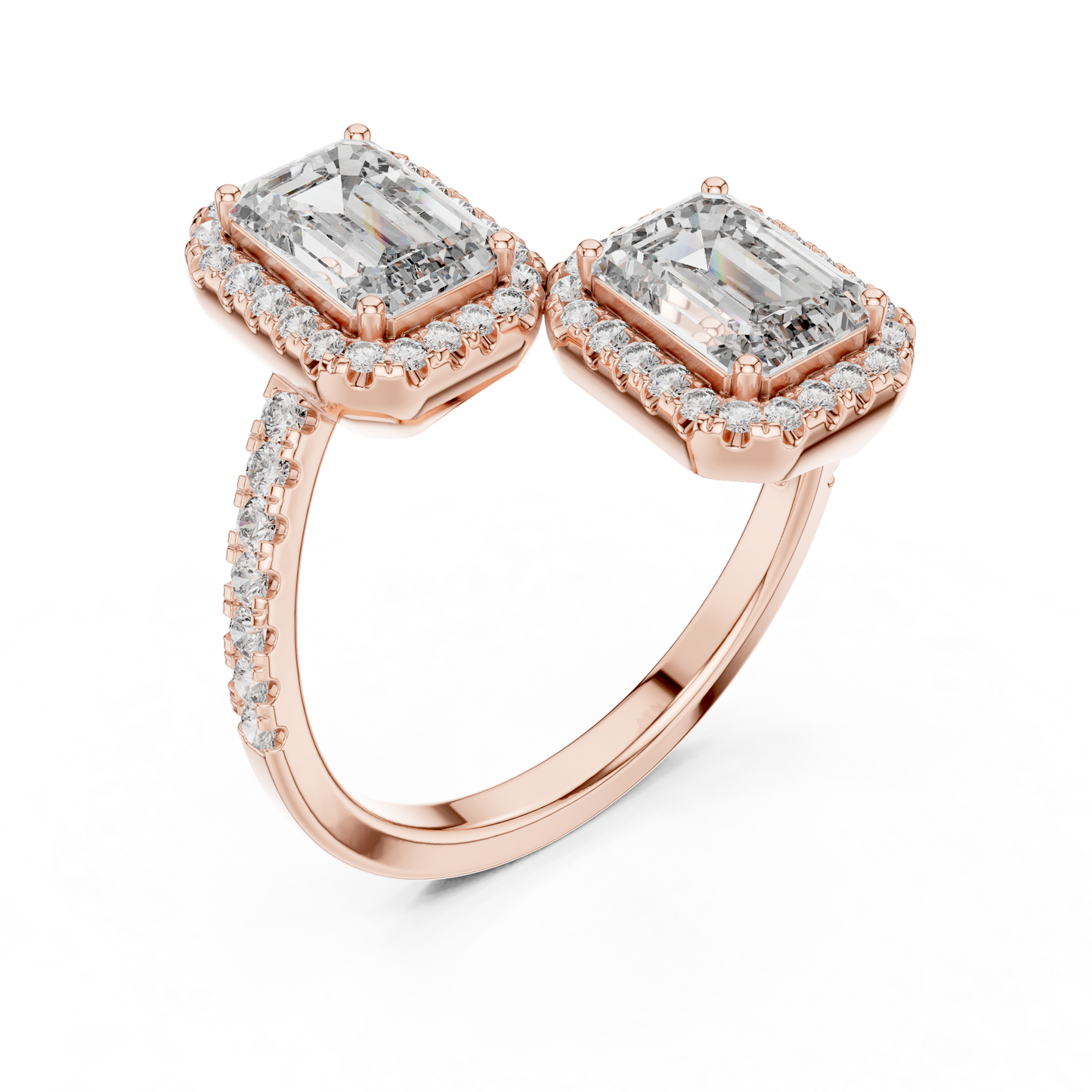 emerald-14k rose gold|emerald-18k rose gold
