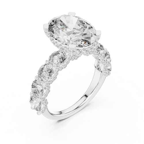 Load image 1 in gallery view. oval-14k white gold|oval-18k white gold|oval-platinum