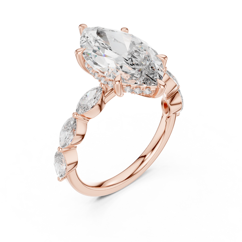 Load image 1 in gallery view. marquise-14k rose gold|marquise-18k rose gold