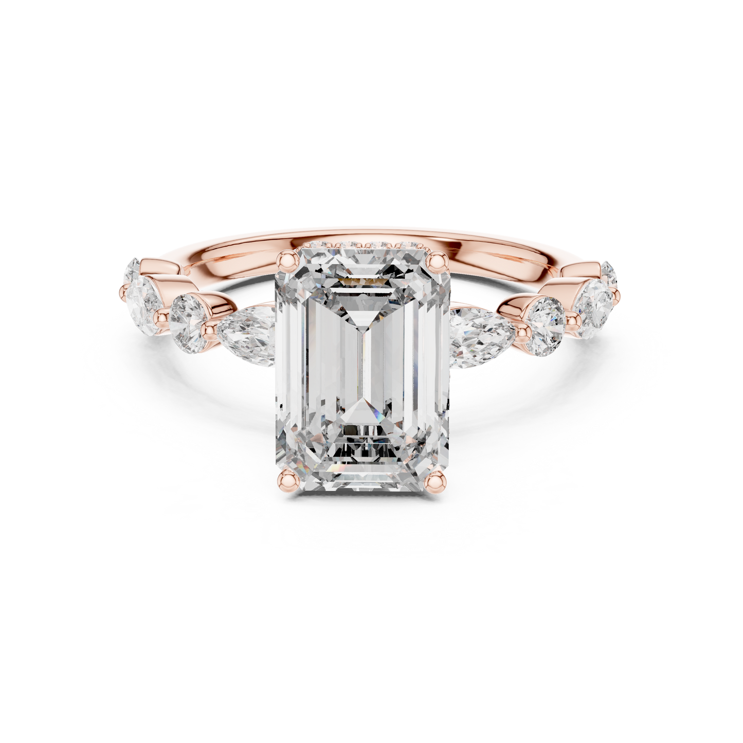 emerald-14k rose gold|emerald-18k rose gold