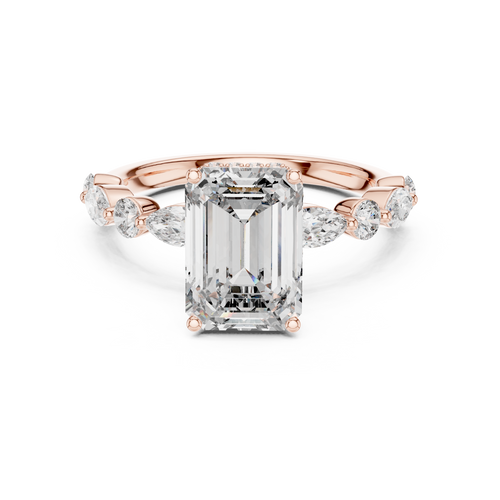 Load image 1 in gallery view. emerald-14k rose gold|emerald-18k rose gold