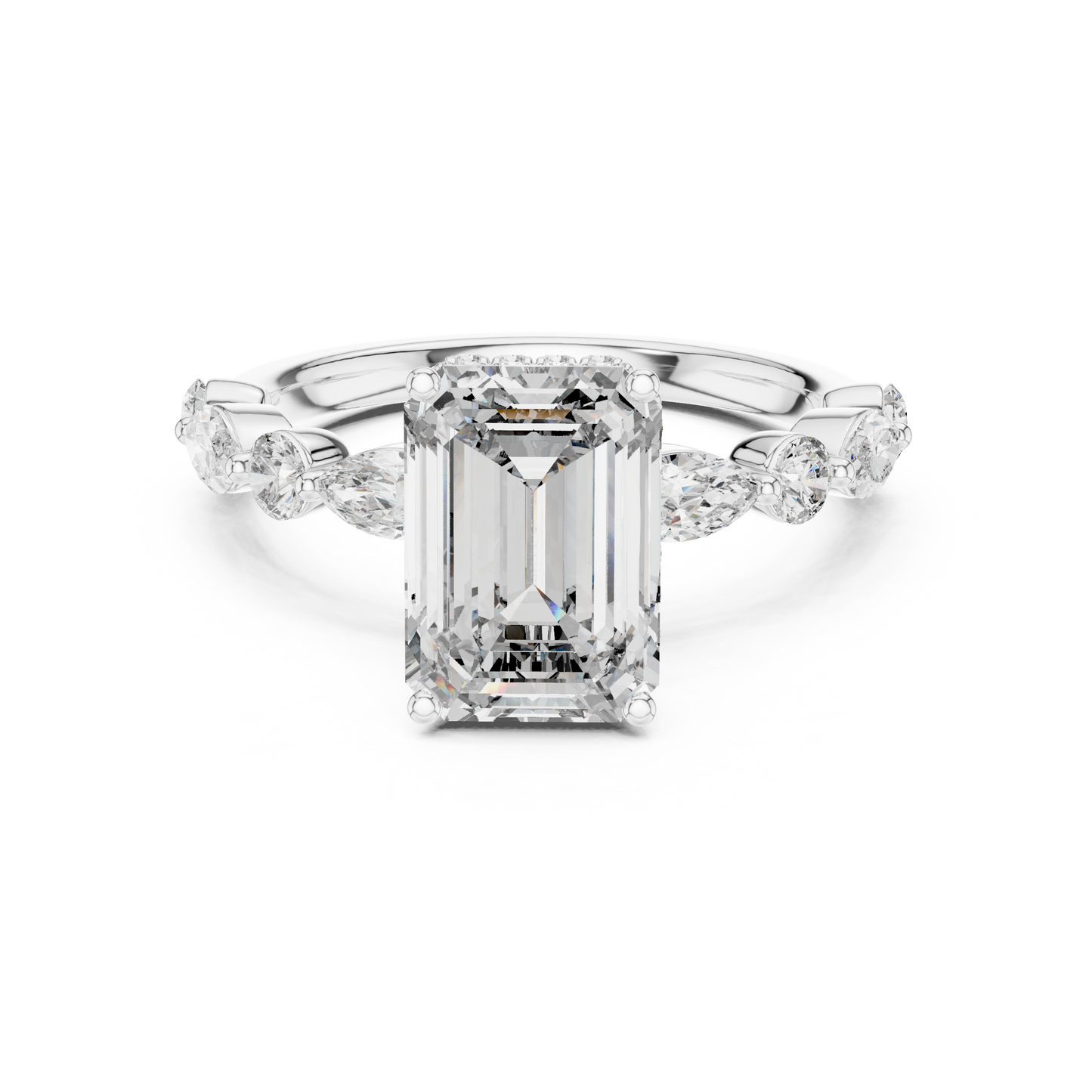 emerald-14k white gold|emerald-18k white gold|emerald-platinum