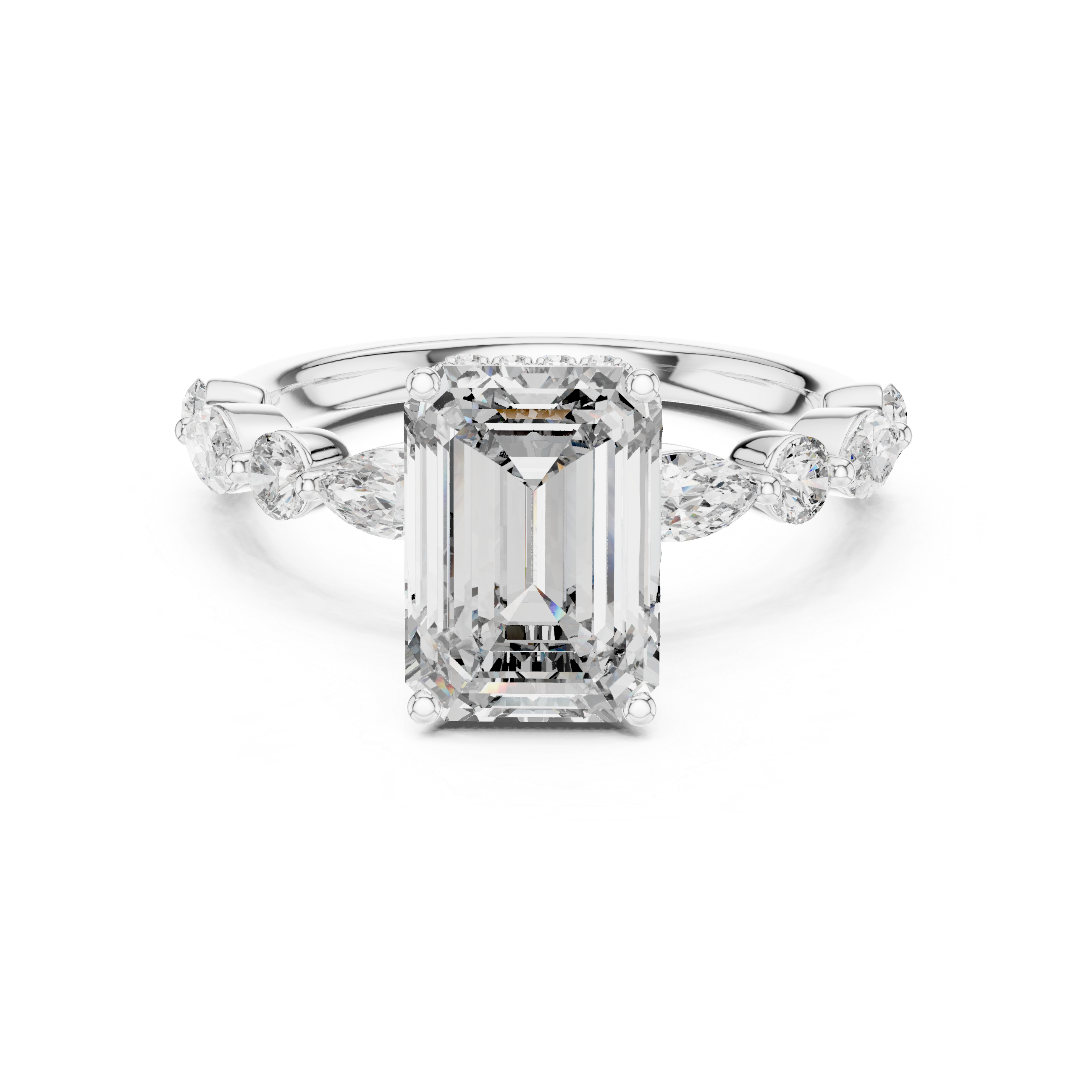 emerald-14k white gold|emerald-18k white gold|emerald-platinum
