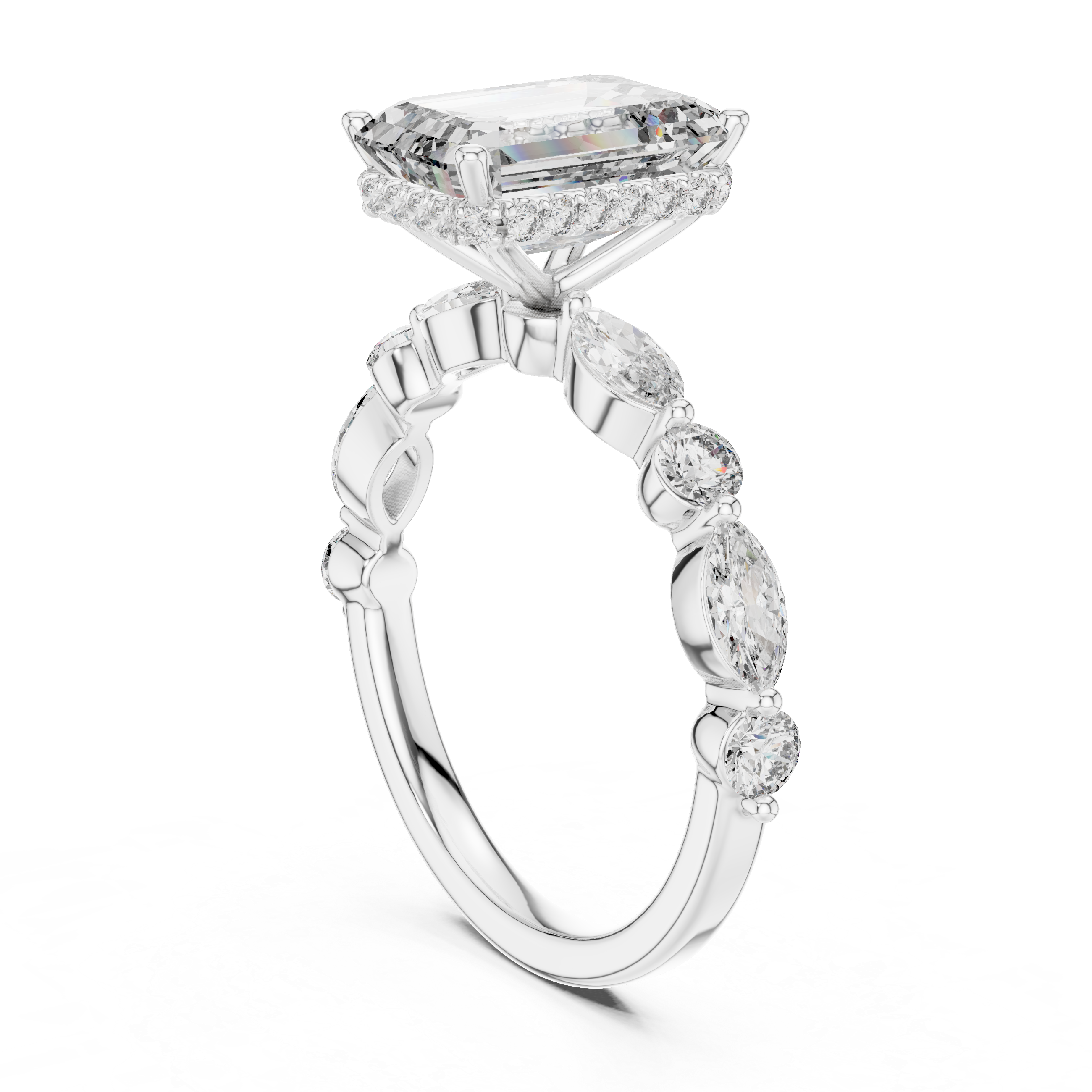 emerald-14k white gold|emerald-18k white gold|emerald-platinum