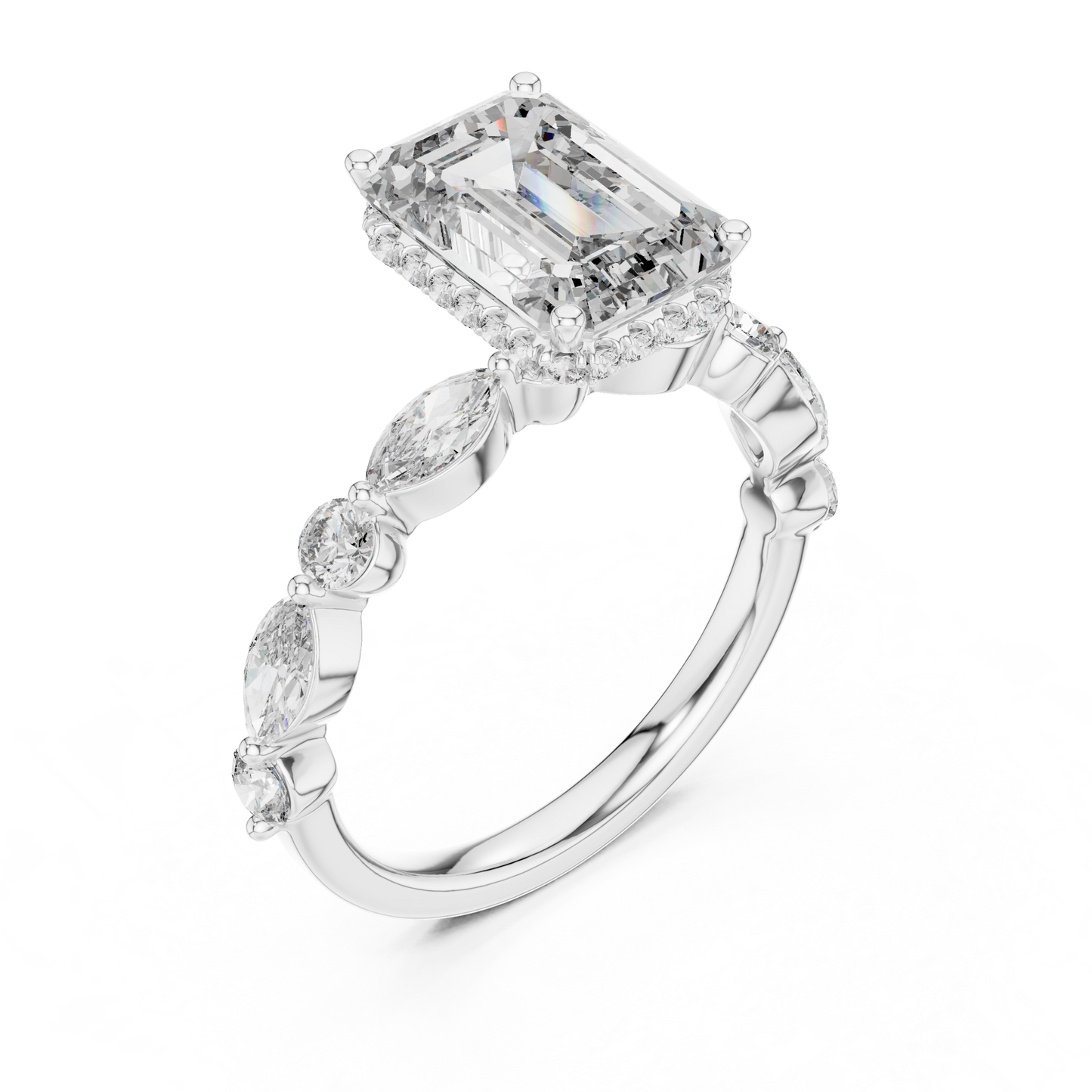emerald-14k white gold|emerald-18k white gold|emerald-platinum