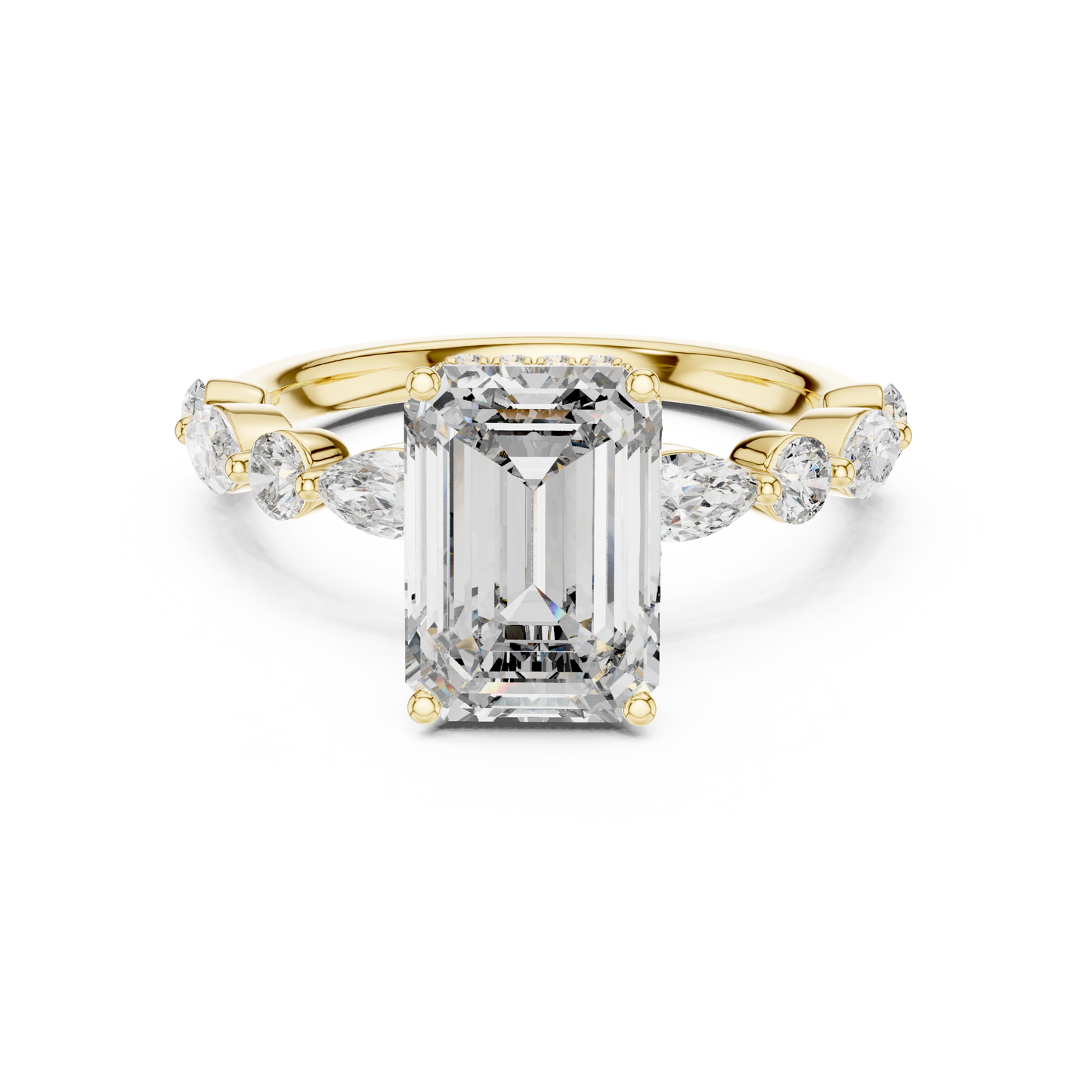 emerald-14k yellow gold|emerald-18k yellow gold