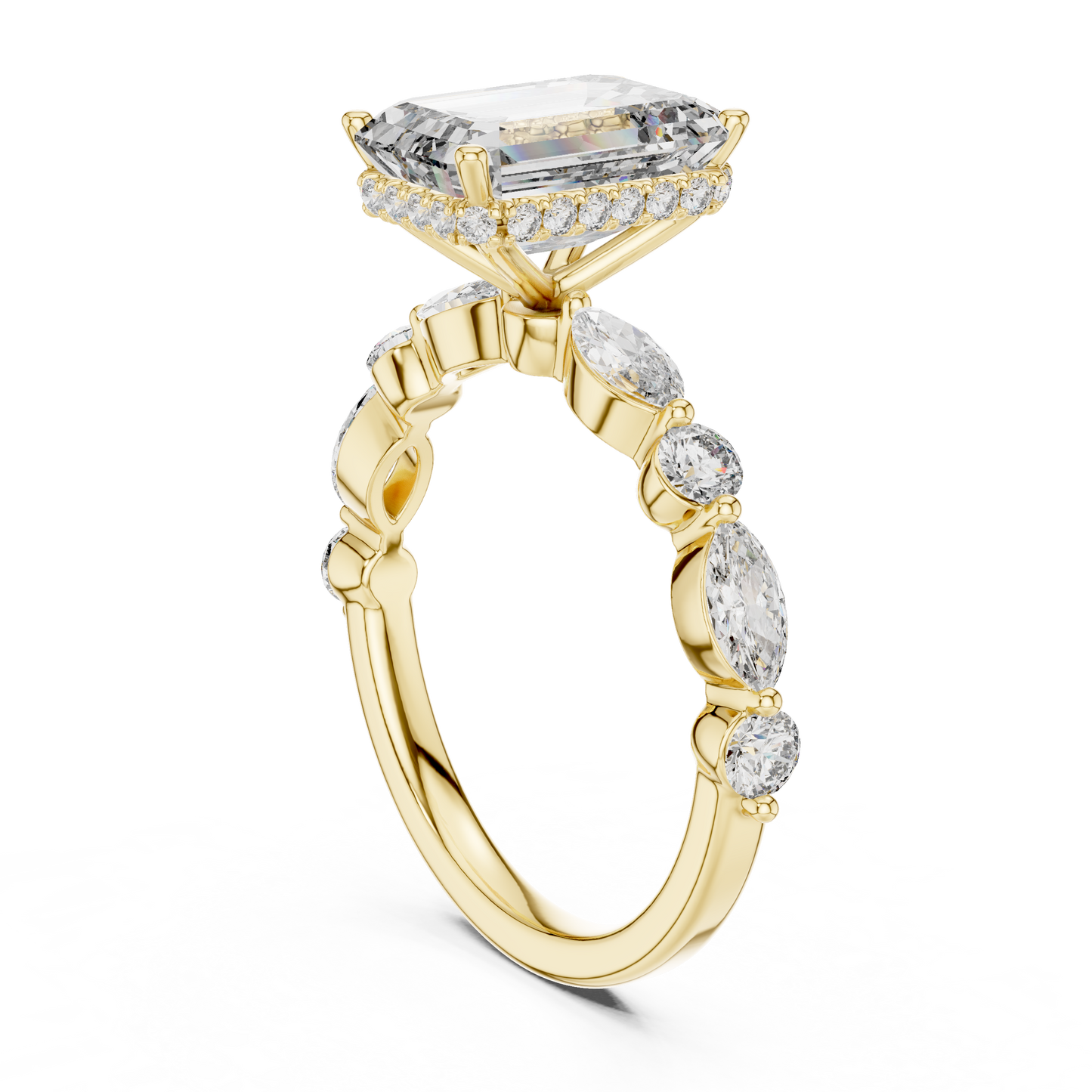 emerald-14k yellow gold|emerald-18k yellow gold