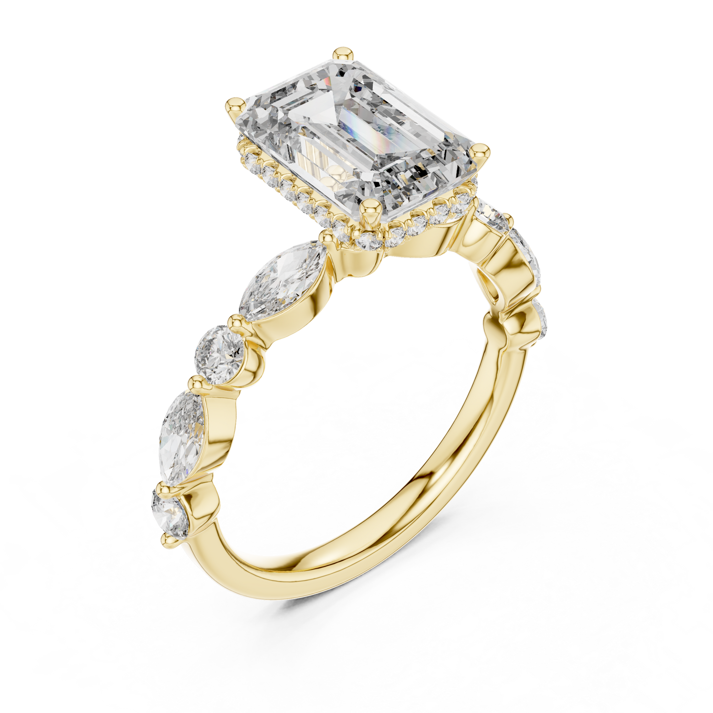 emerald-14k yellow gold|emerald-18k yellow gold