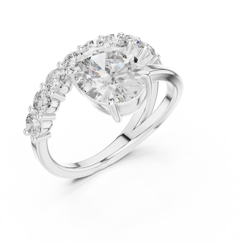 Load image 1 in gallery view. oval-14k white gold|oval-18k white gold|oval-platinum