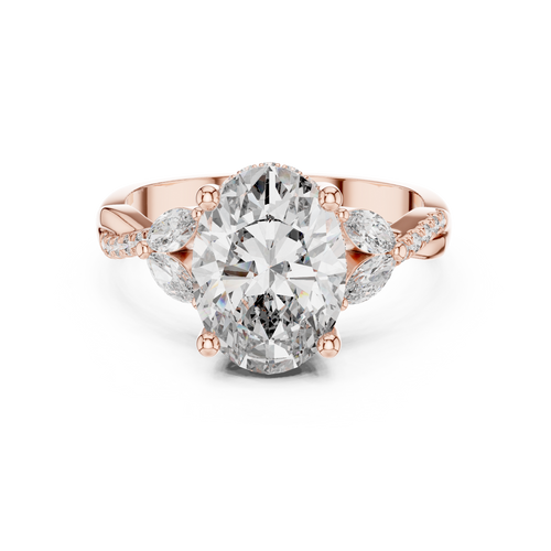 Load image 1 in gallery view. oval-14k rose gold|oval-18k rose gold
