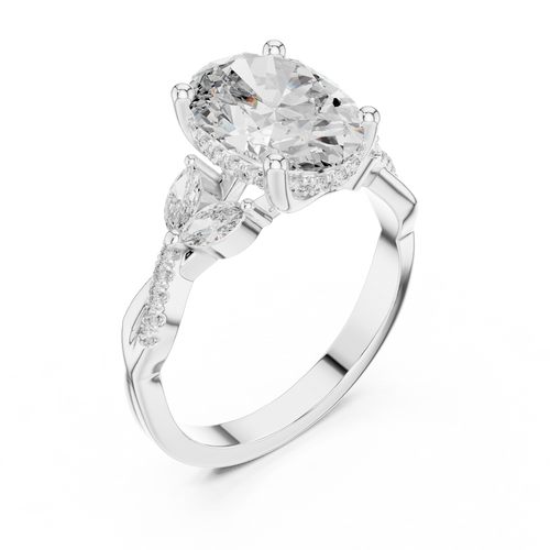 Load image 1 in gallery view. oval-14k white gold|oval-18k white gold|oval-platinum