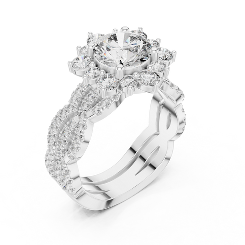 Load image 1 in gallery view. round-14k white gold|round-18k white gold|round-platinum
