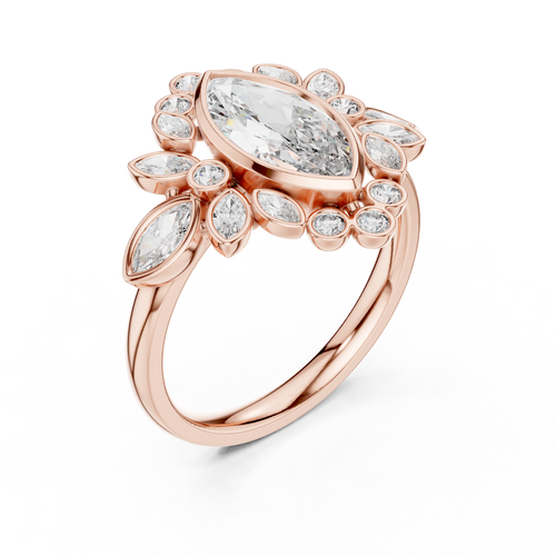 Load image 1 in gallery view. marquise-14k rose gold|marquise-18k rose gold