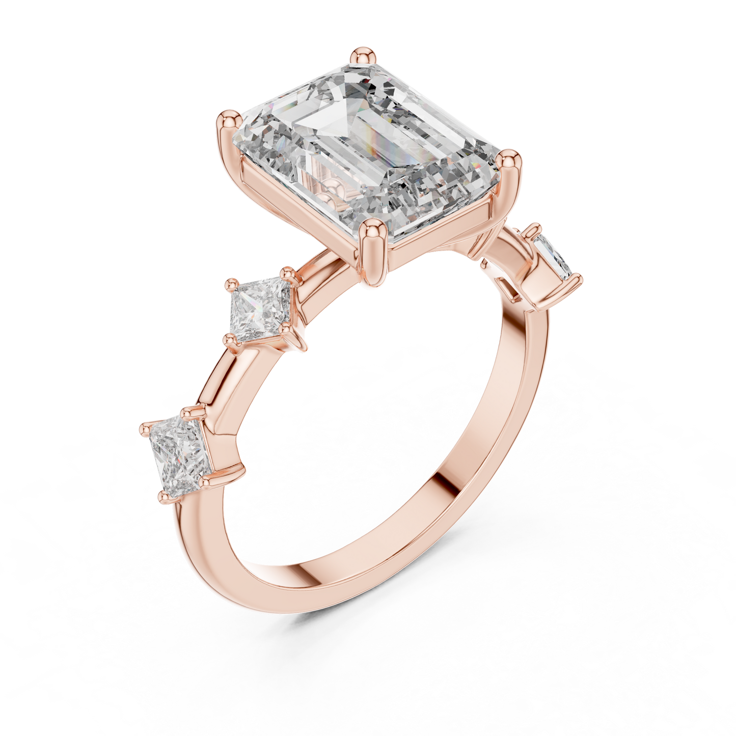 emerald-14k rose gold|emerald-18k rose gold