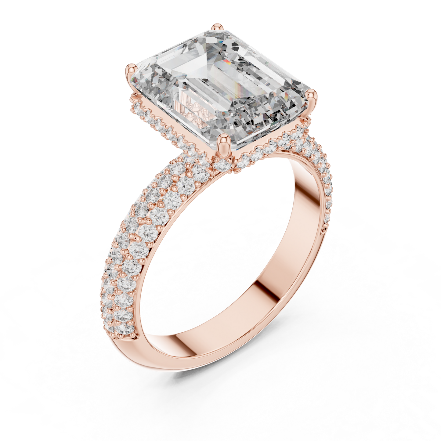 emerald-14k rose gold|emerald-18k rose gold