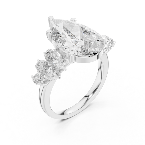 Load image 1 in gallery view. pear-14k white gold|pear-18k white gold|pear-platinum