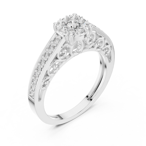 Load image 1 in gallery view. round-14k white gold|round-18k white gold|round-platinum