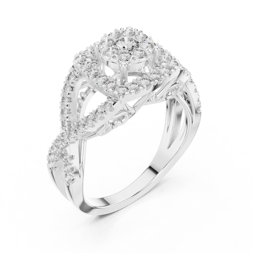 Load image 1 in gallery view. round-14k white gold|round-18k white gold|round-platinum