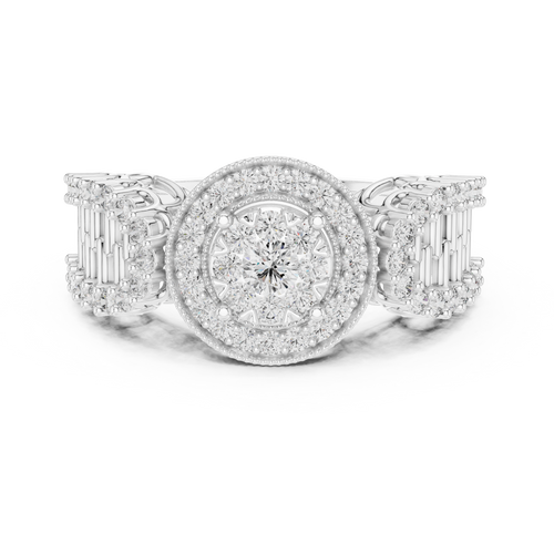 Load image 1 in gallery view. round-14k white gold|round-18k white gold|round-platinum