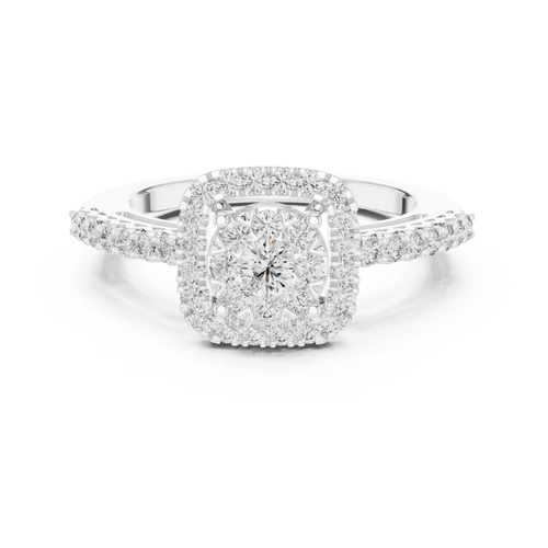 Load image 1 in gallery view. cushion-14k white gold|cushion-18k white gold|cushion-platinum