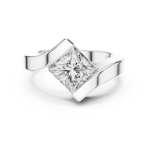 Load image 1 in gallery view. princess-14k white gold|princess-18k white gold|princess-platinum