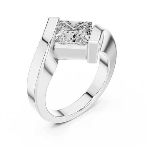 Load image 1 in gallery view. princess-14k white gold|princess-18k white gold|princess-platinum