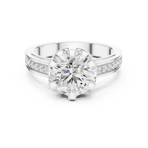 Load image 1 in gallery view. round-14k white gold|round-18k white gold|round-platinum