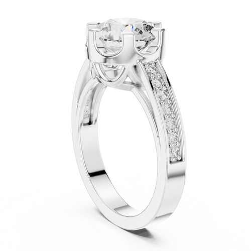 Load image 1 in gallery view. round-14k white gold|round-18k white gold|round-platinum