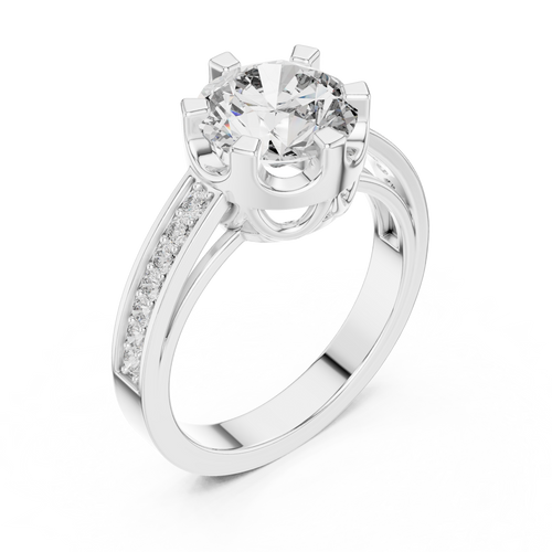 Load image 1 in gallery view. round-14k white gold|round-18k white gold|round-platinum