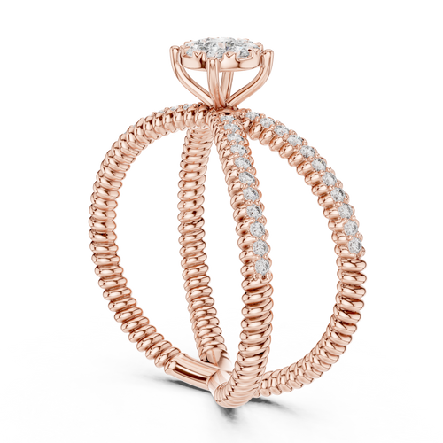 Load image 1 in gallery view. round-14k rose gold|round-18k rose gold