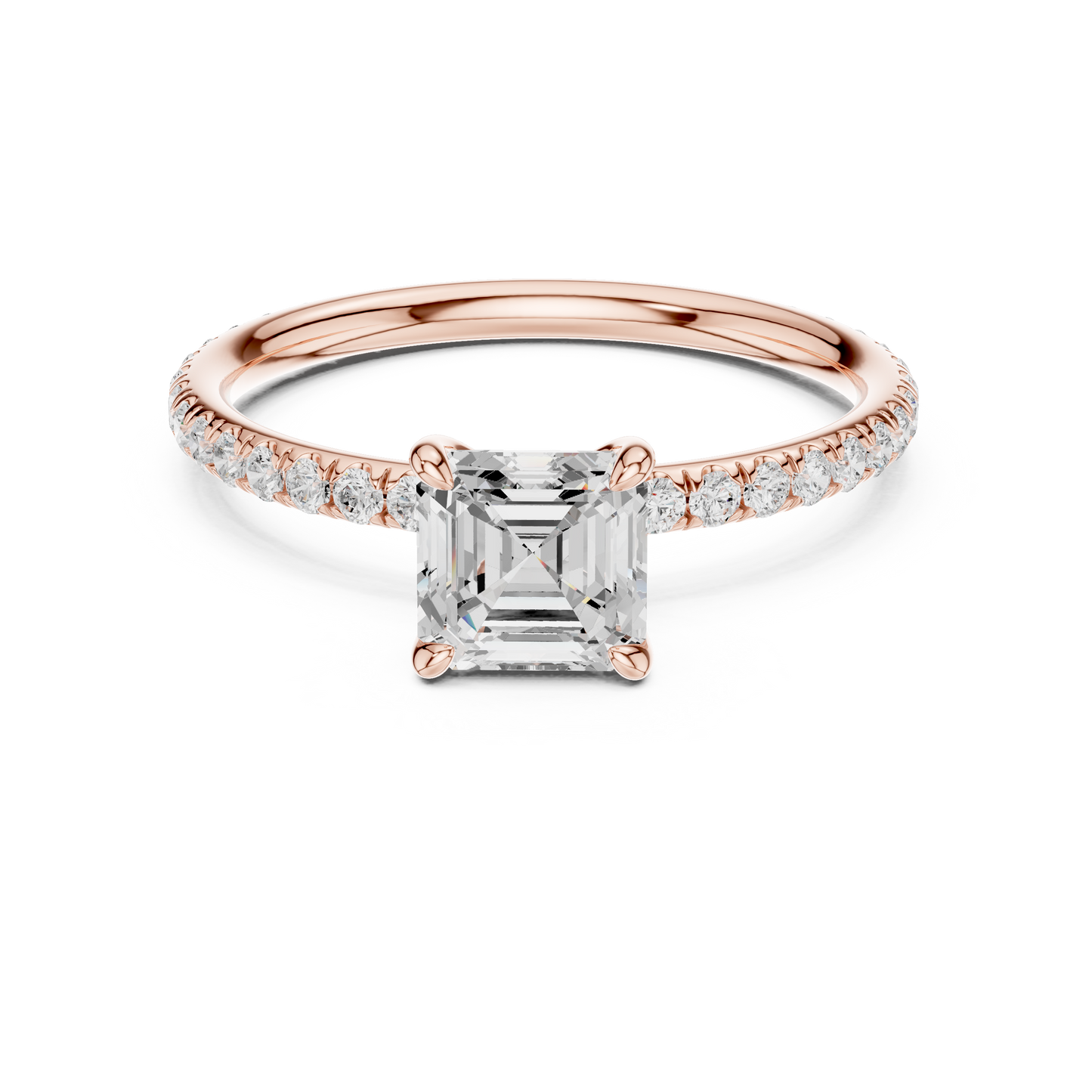 asscher-14k rose gold|asscher-18k rose gold