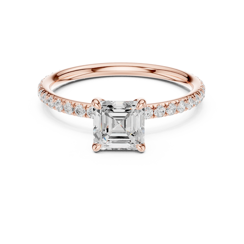 Load image 1 in gallery view. asscher-14k rose gold|asscher-18k rose gold