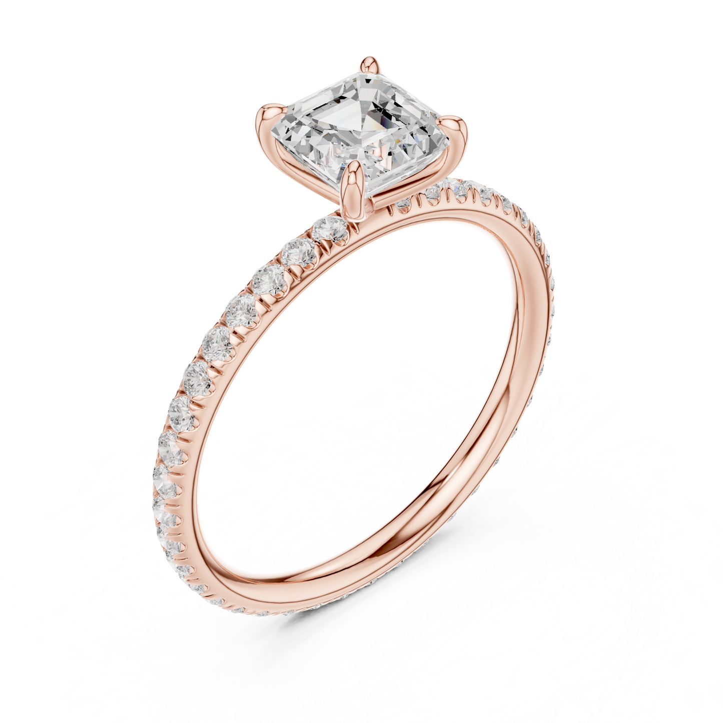 asscher-14k rose gold|asscher-18k rose gold